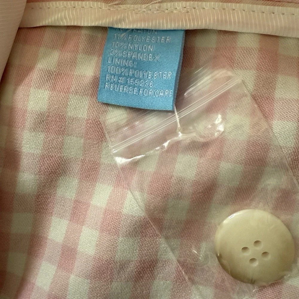 J McLaughlin Tyra‎ Coat Size Large Pink Gingham Trench Coat